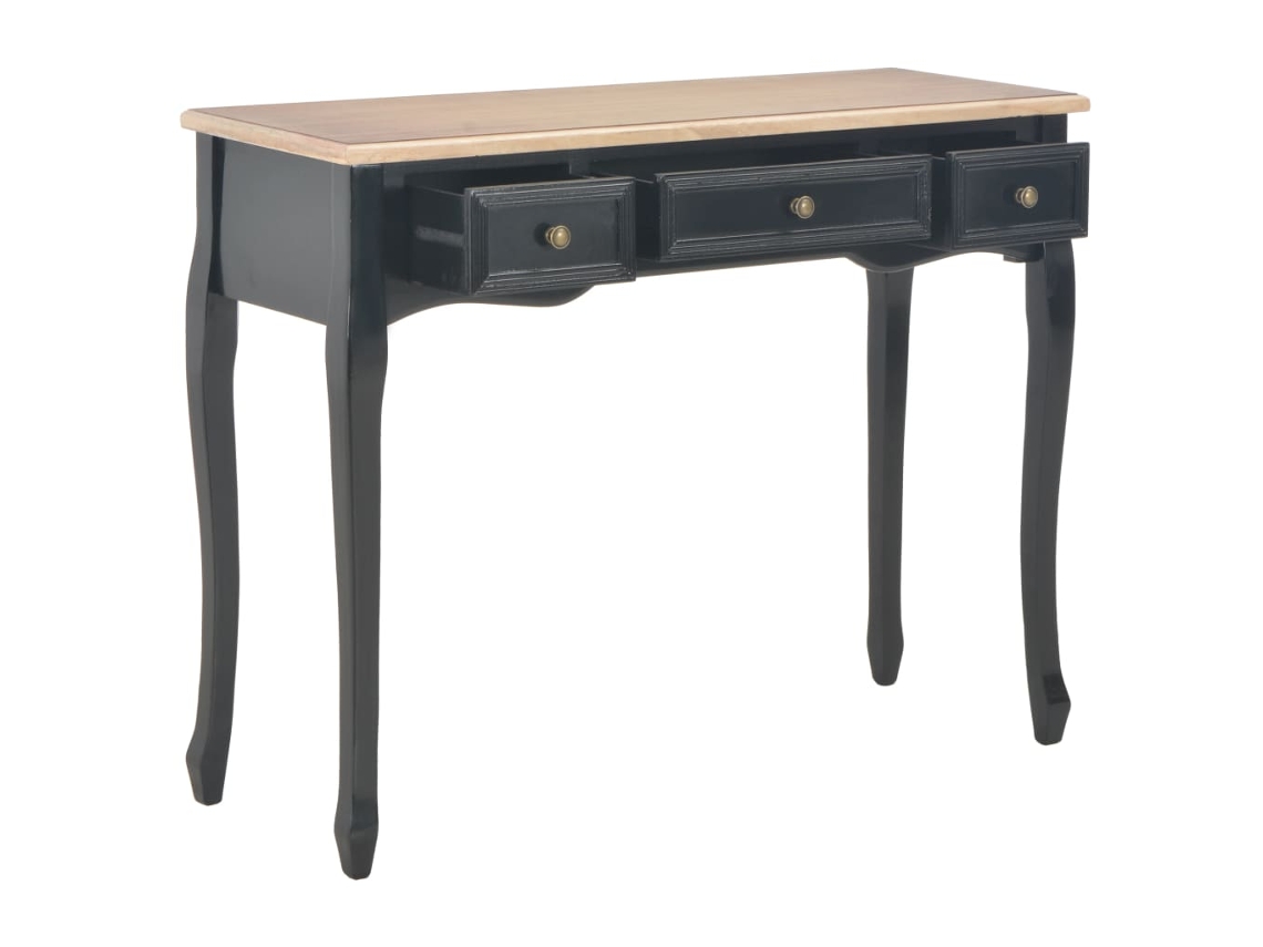 Toucador/mesa Consola  Mesa De Apoio  Mesa Lateral Com 3 Gavetas Preto Wsd604517 Lovely Home