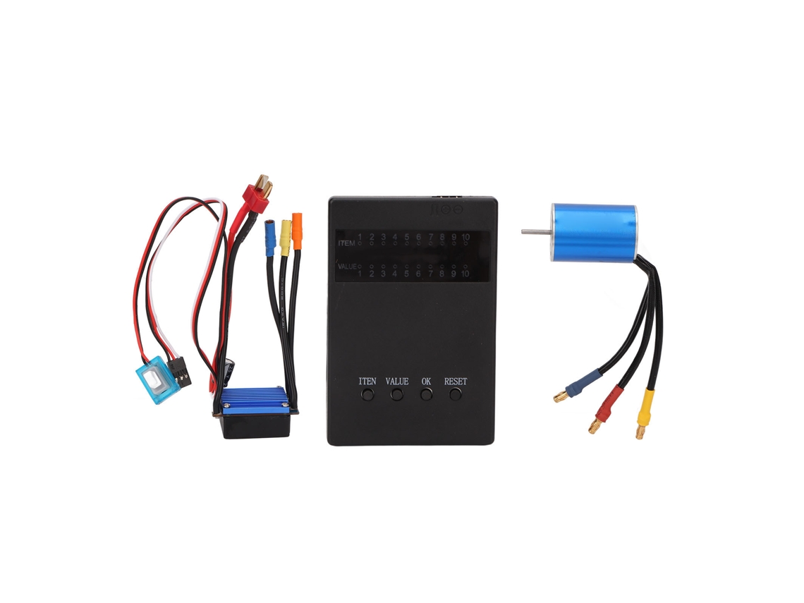 Kit Motor Brushless 2435 3300kv Com Esc 25a E Cartão De Programação Para Carro Controle Remoto 1/16 1/18