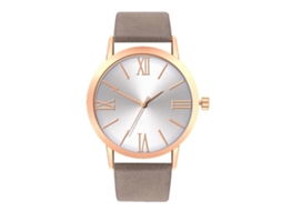 Relógio Casual Unisex de Quartzo com Pulseira Pu Estilo Moderno e Durável (cinza)