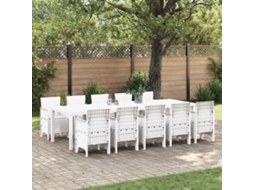 Vidaxl Conjunto De Jantar Para Jardim 11 Unid. Branco