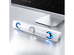Soundbar HEXINYIGJLY Gaming Bluetooth usb Plug Play para Desktop e Monitor branco