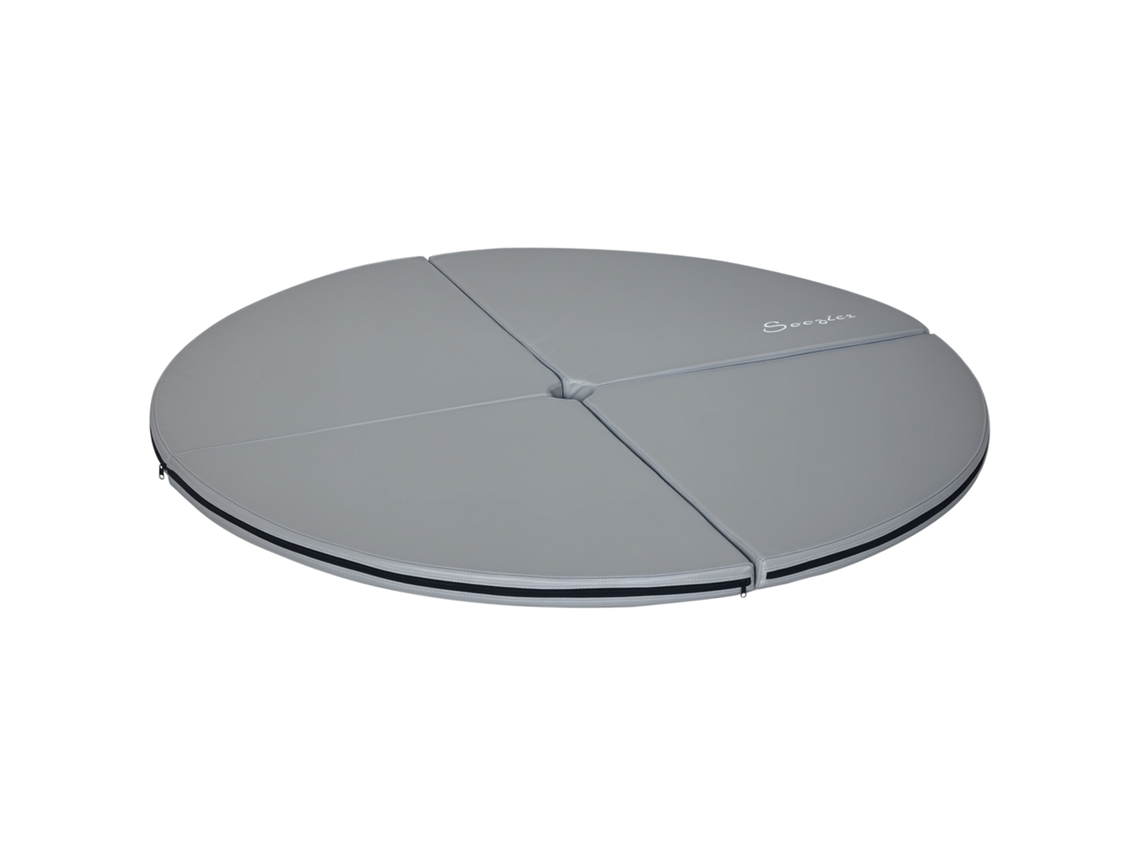 Tapete dobrável para pole dance, Ø 150cm, 5cm espessura, revestimento plástico cinza E TOWN COMMERCE GMBH