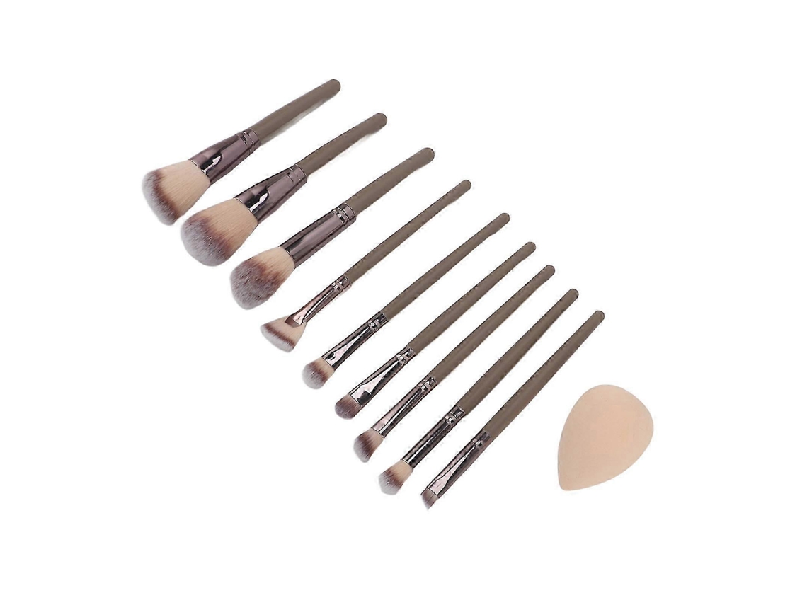 Conjunto De Pincéis De Maquiagem Com 9 Peças Base, Pó, Corretivo, Sombra, Esponjas Sintéticas. Everley891