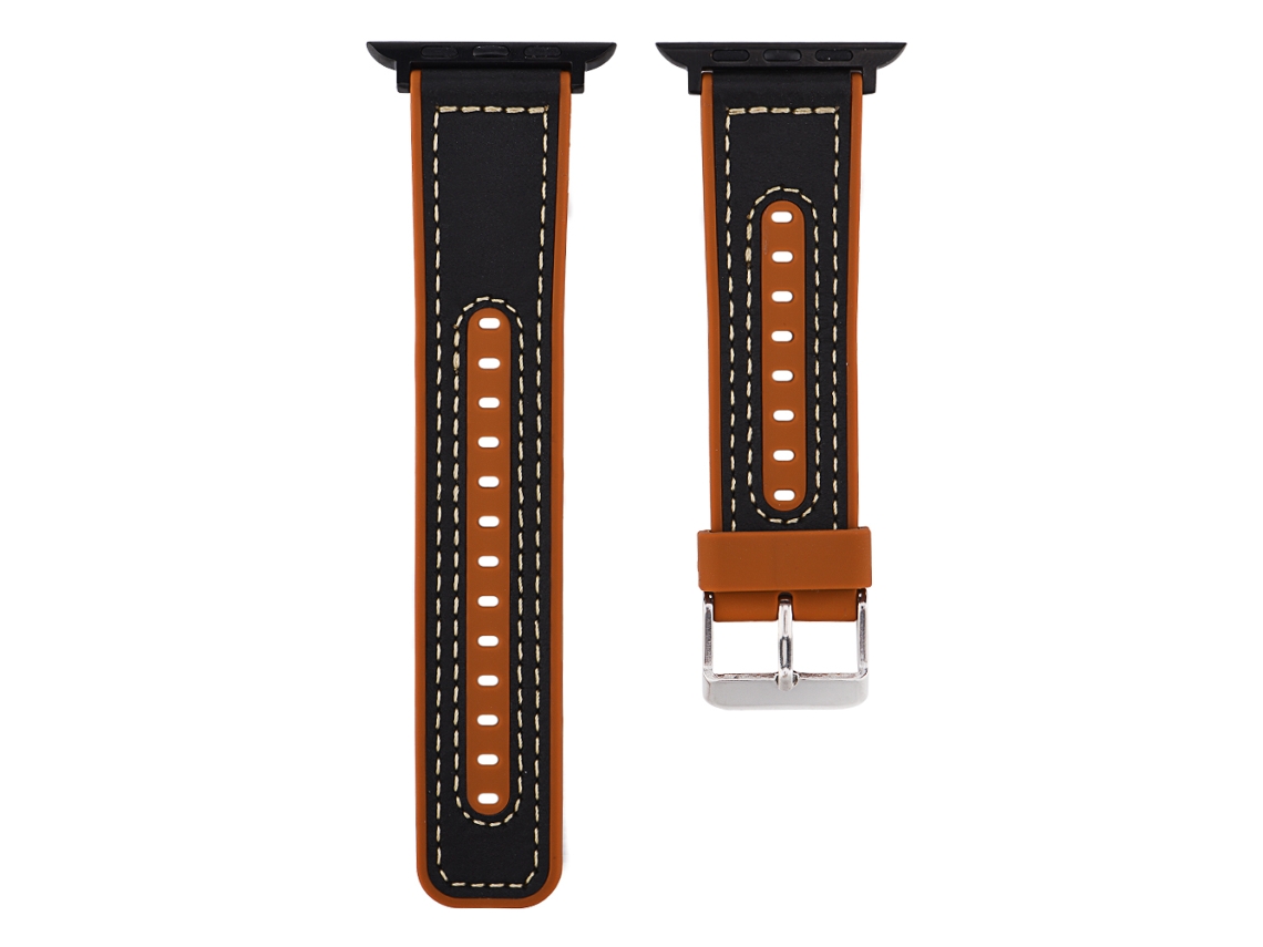 Pulseira de substituição para Fitbit Ionic, couro genuíno e silicone EOOCOO