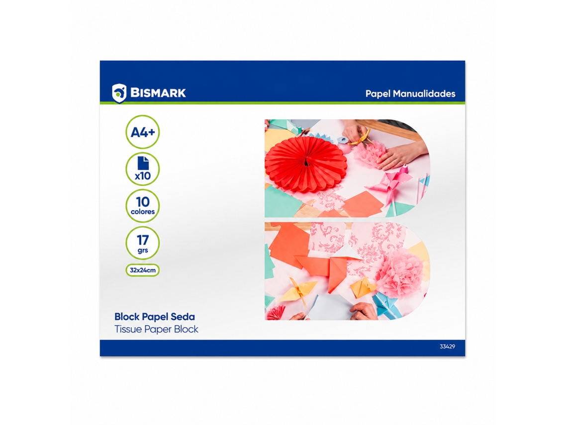 Bloco De Papel Seda A4+ Bismark 334276 Multicores