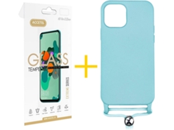 Kit Capa + Película 1 X iPhone 11 Pro Skyhe Gel Rope Azul Claro