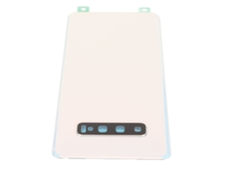 Tampa de Vidro Traseira com Lente de Câmera para Galaxy S10+ Plus Branco S/MARCA
