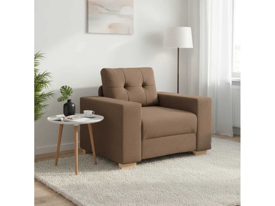 Vidaxl Poltrona De Sofá Marrom 100x78x80 Cm Em Tecido