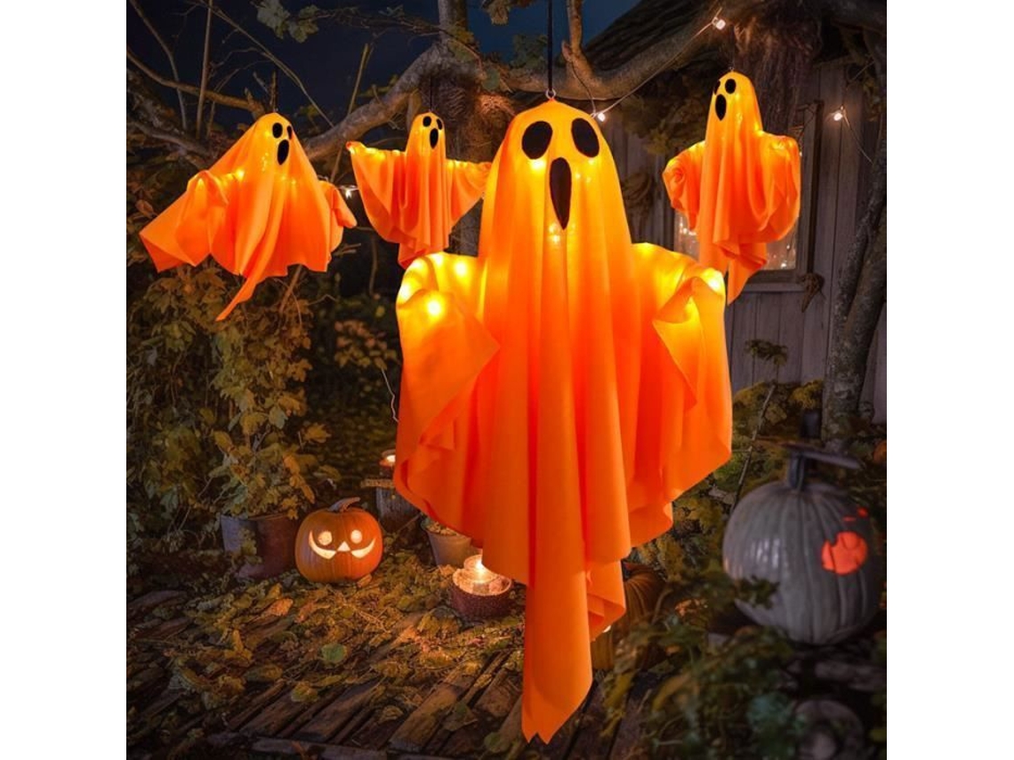 Conjunto De 4 Acessórios Decorativos, Formato De Fantasma, Em Tecido, 50 Cm, Tema De Halloween, Resistente À Água