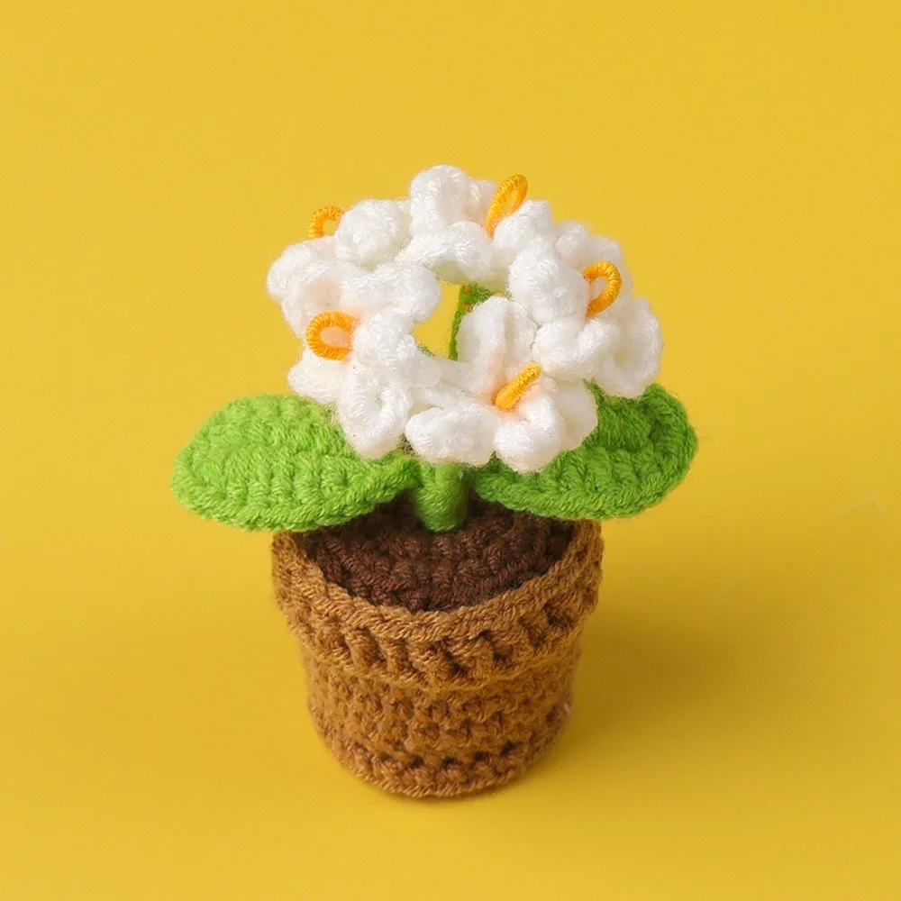 (branco) Vaso De Crochê Para Plantas, Lindo Vaso De Flores Tricotado À Mão, Decoração Para Plantas, Presente