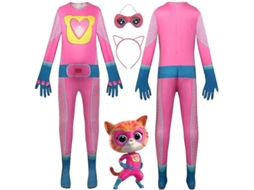 Traje De Gato Super Kitties Para Niñas Disfraz De Anime Pink Bodysuit Fiesta Navidad A 130