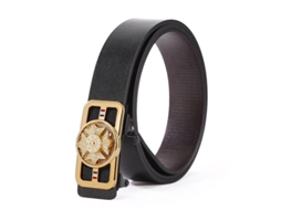 Cinto De Pele Pu Masculino Yuysan, Comprimento 130 Cm, Wy10 - Ouro