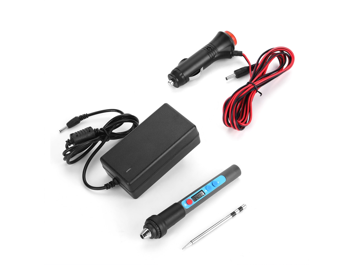 Plancha De Soldadura Elétrica Digital Ajustável De 12v Cc 40w Com Adaptador De Alimentação Veicular