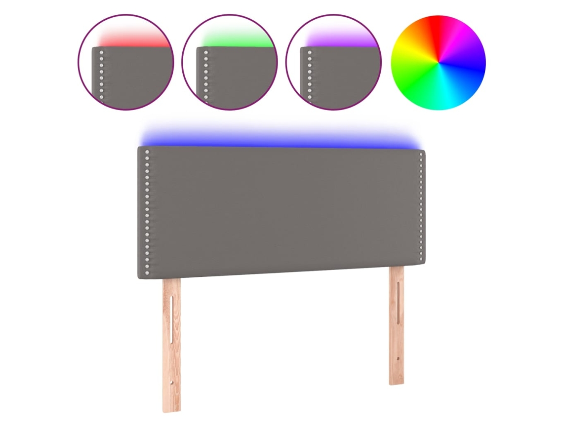 Cabeceira de Cama com Led Couro Artificial 144x5x78/88 cm Branco MAISON EXCLUSIVE