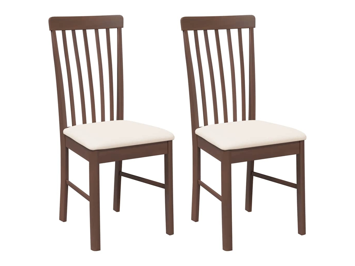 Maison Exclusive - Cadeiras De Jantar Com Almofadões 2 Pcs Madeira Maciça Castanho