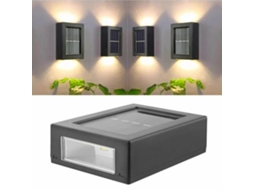 Kit com 2 lâmpadas solares para fachada, parede, escadas, preto AQUAFORGE