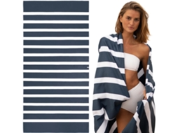 Yuysan Toalha De Praia Microfibra Ultra Fina Absorvente, Secagem Rápida, Azul Marinho 160x80cm