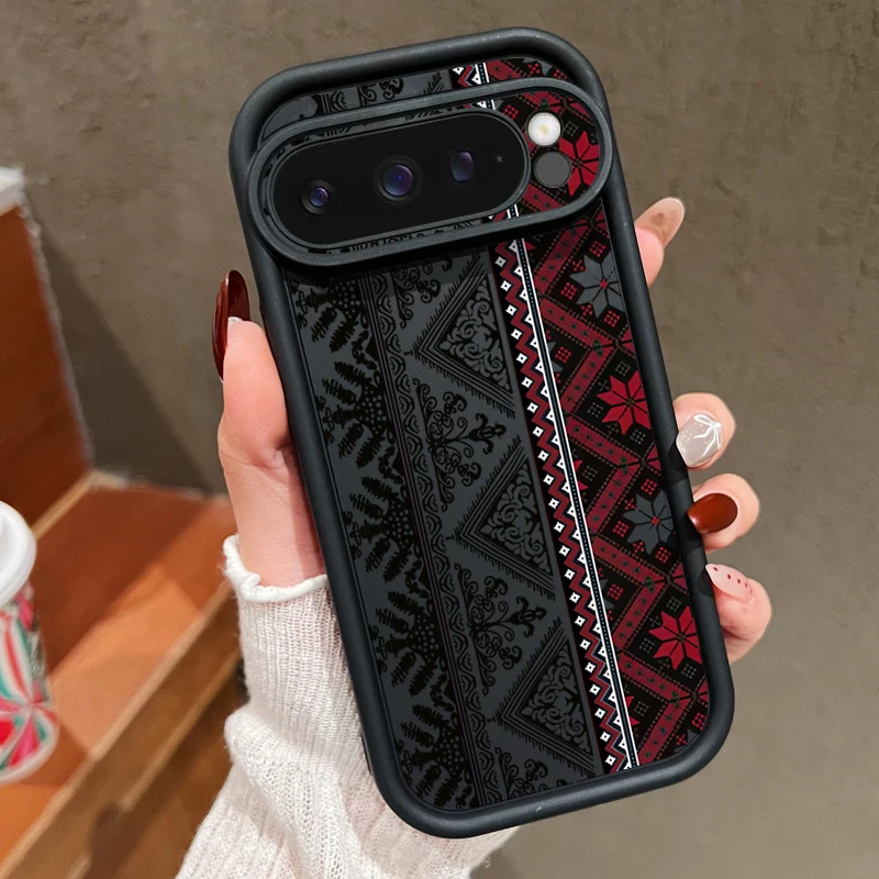 Capa Para Celular Google Pixel 7 Com Estampa Retrô (preta), Capa Macia De Tpu À Prova De Choque.