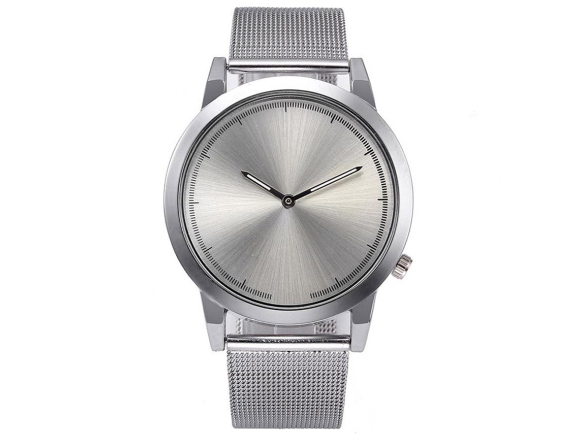 Relógio de pulso analógico simples e casual para mulheres e homens com movimento de quartzo (branco)