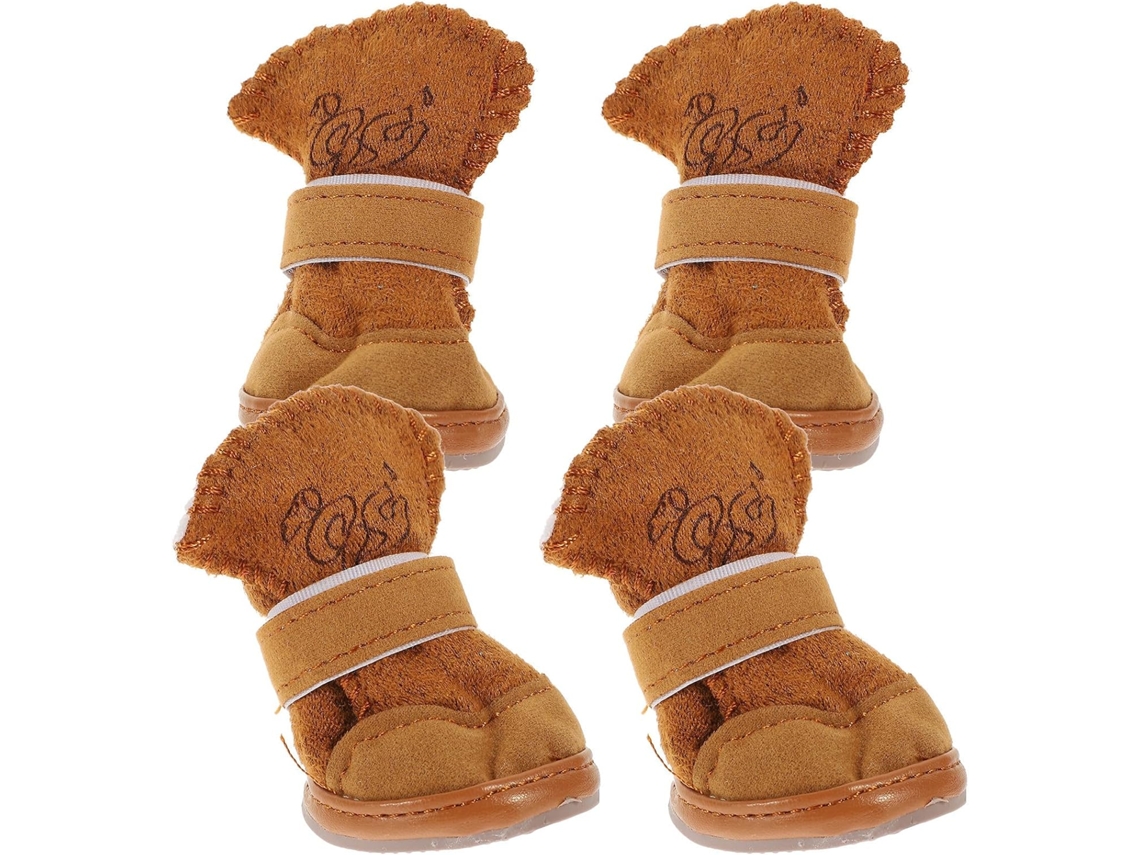 Conjunto De 4-botas Neve Cães E Cachorros, Forradas Com Lã