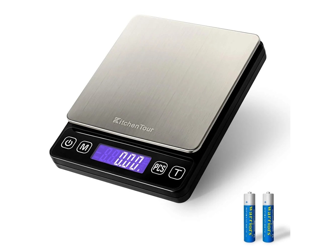 Balança De Cozinha Digital Alta Precisão 500g / 0,01g - Display Lcd, Plataforma Aço Inoxidável, Acessórios Doméstica Para Panificação E Churrasco