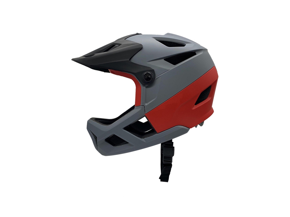 Capacete de bicicleta de montanha de face completa, ajustável, com viseira e porta óculos, 55-59cm, resistente a impactos