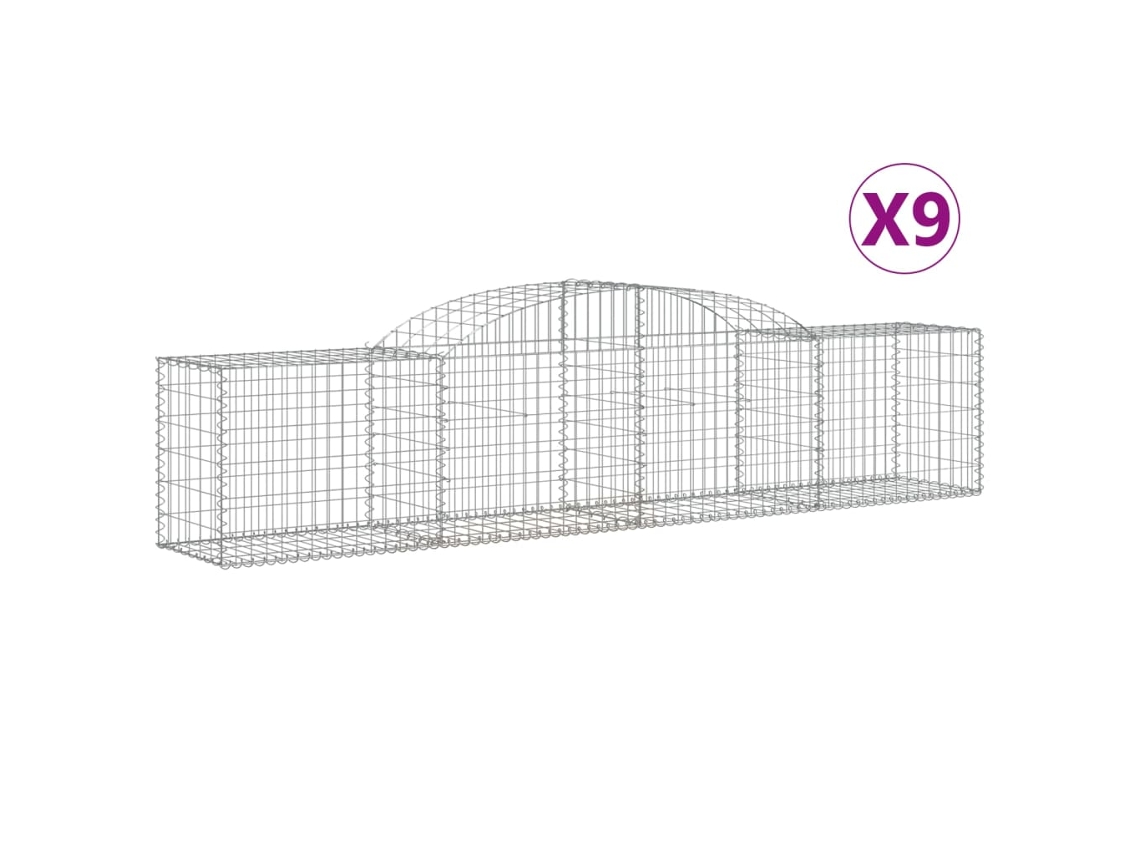 Gabion Basket, Gabion Baskets Vidaxl Prateado Ferro (300 X 50 X 60/80 Cm)