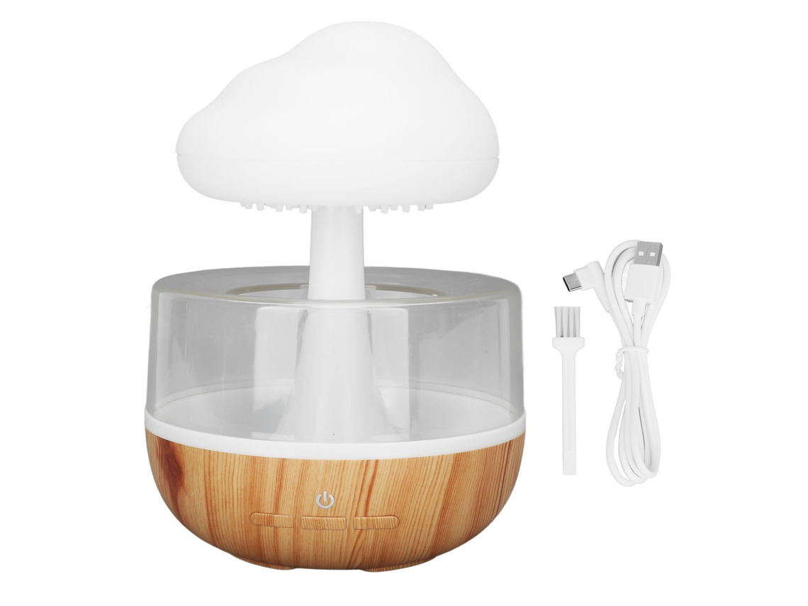 Difusor de Óleos Essenciais Rain Cloud com Luzes Led e Degrau de Água para Quarto LAXISCREED