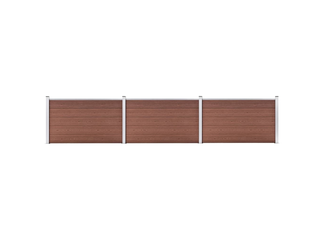 Vidaxl Painel De Vedação Para Jardim 526x106 Cm Wpc Castanho