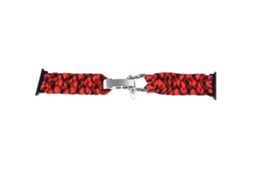 Pulseira de Relógio Feminina Tecida de Nylon Trançada Ajustável para Ios Watch 9 8 7 6 5 4 3 2 1 Se Vermelha Preta Camuflagem