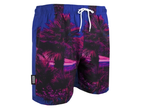 Calção de Banho Masculino GUGGEN MOUNTAIN 1602 com Palmeiras (Azul - XXL)