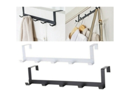Lurelia Cabideiro De Porta, 5 Ganchos, Em Ferro, Para Toalhas E Roupas, 29 X 7,5 X 6,3 Cm, Preto/branco, Suporta 5 Kg