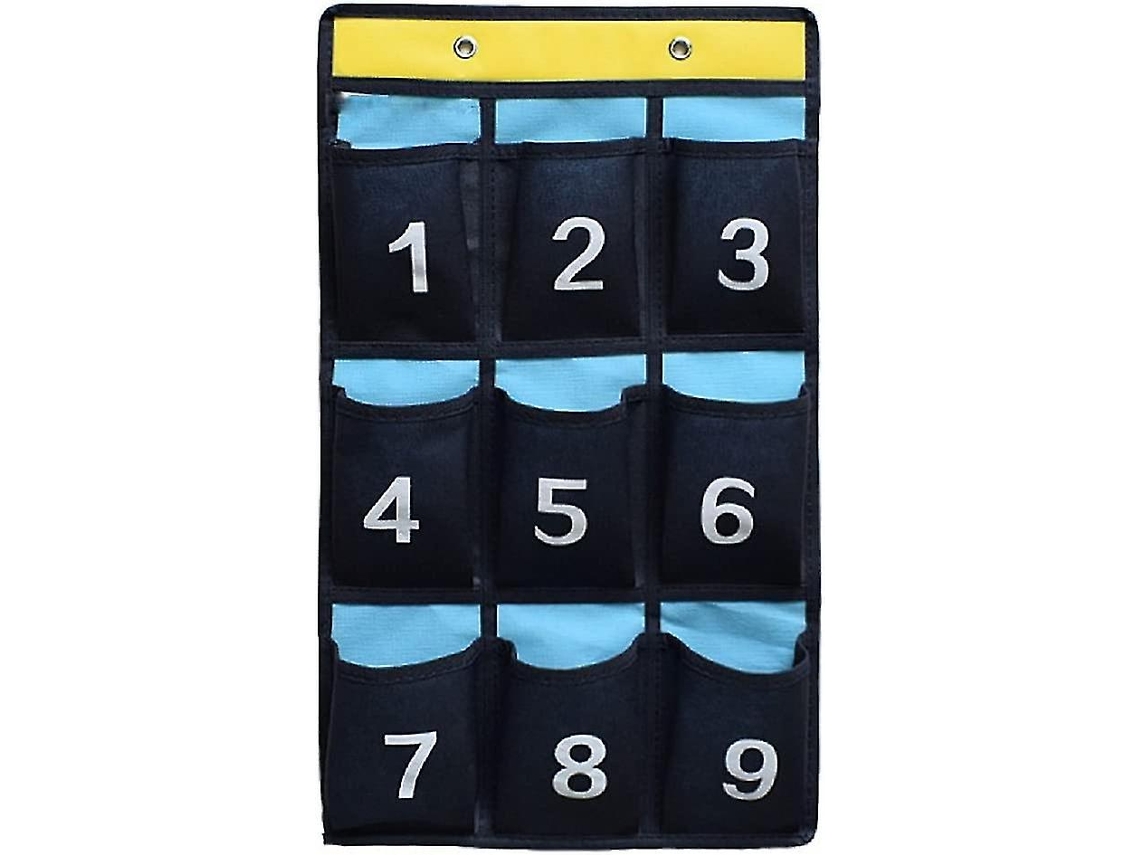 Suporte De Parede Com Bolso Numerado Para Calculadora De Celular, 42 Bolsos Azuis Jxlgv Everley891