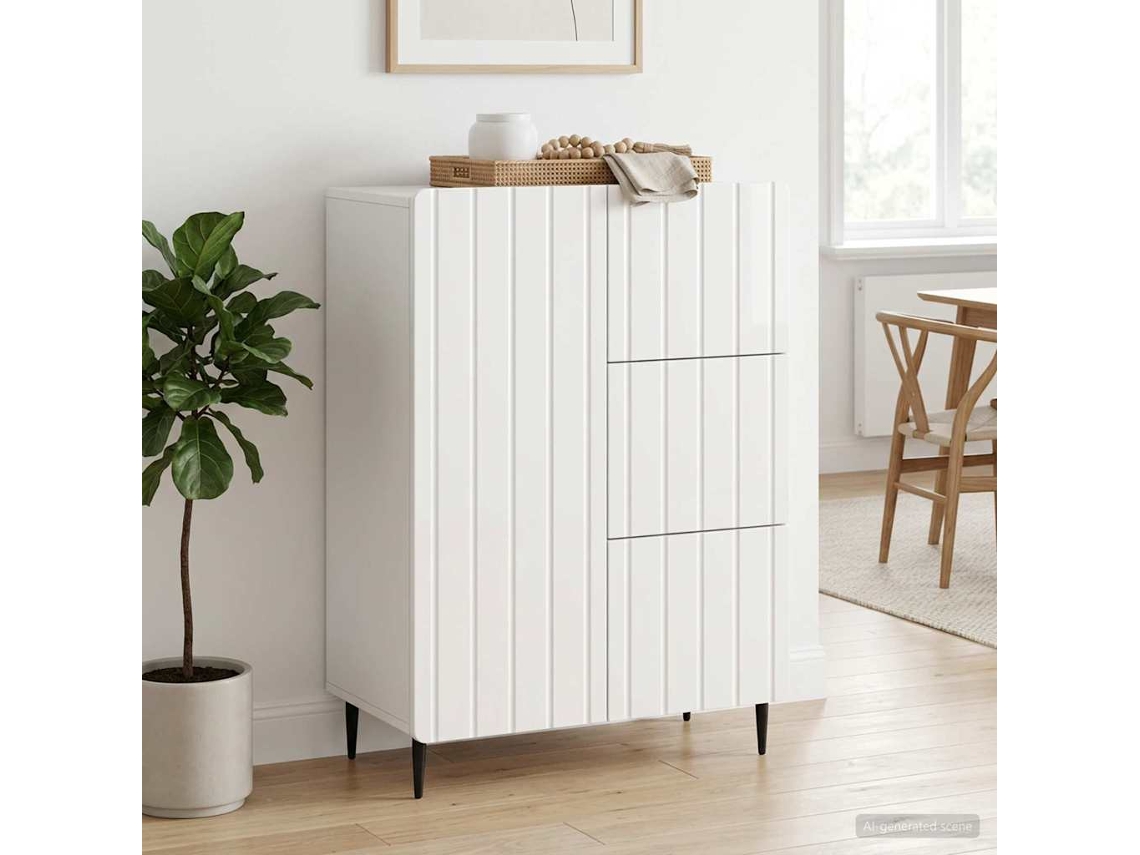 Vidaxl Buffet Branco Brilhante 66 X 34,5 X 91,5 Cm
