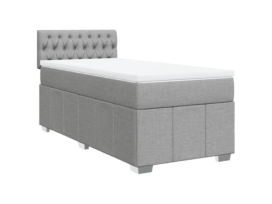 Box Spring Bed, Box Spring Beds Vidaxl Cinzeto Tecido (90  X  200  Cm)