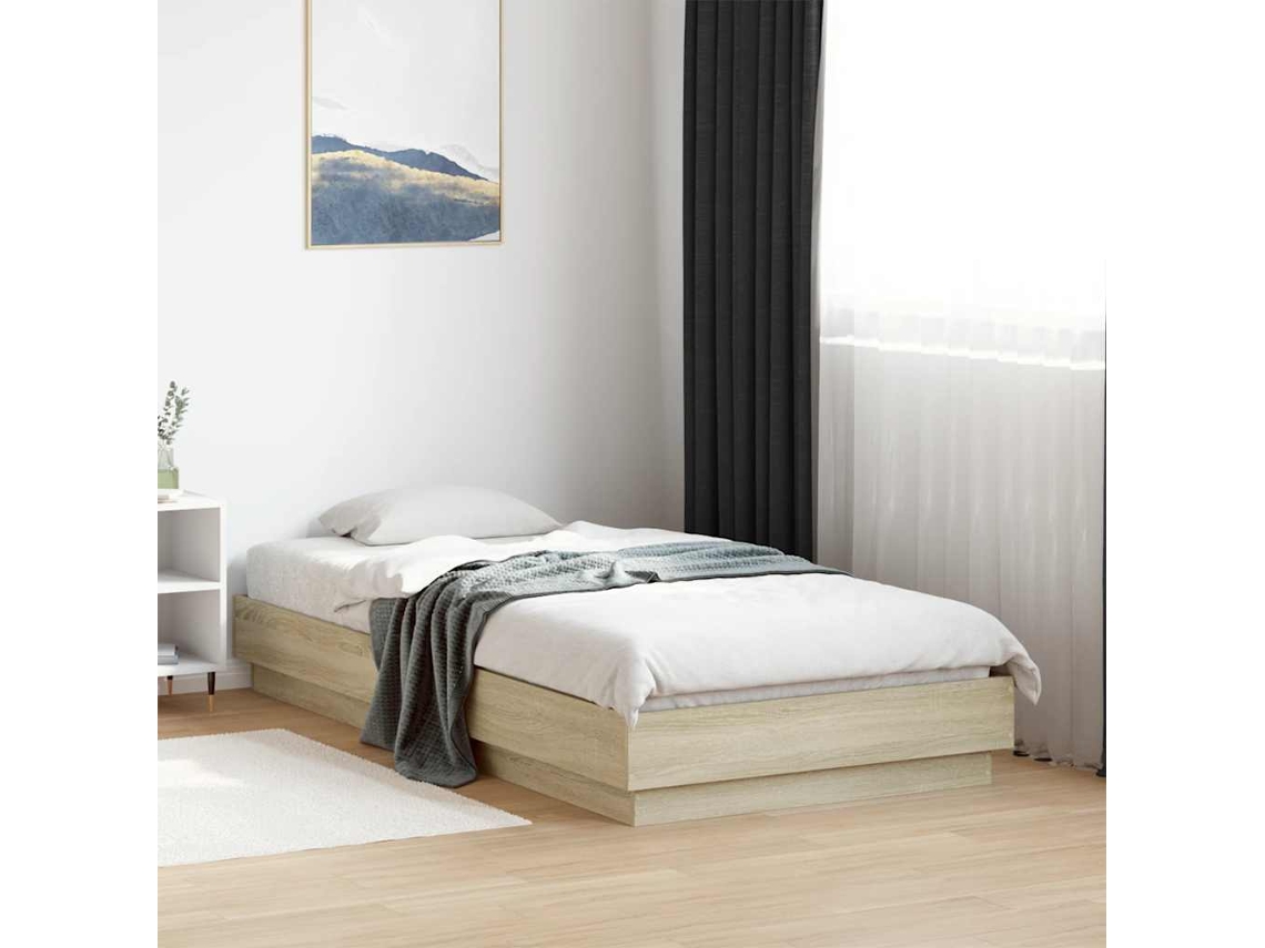 Vidaxl Estrutura Cama S/ Colchão Derivados de Madeira Carvalho Sonoma