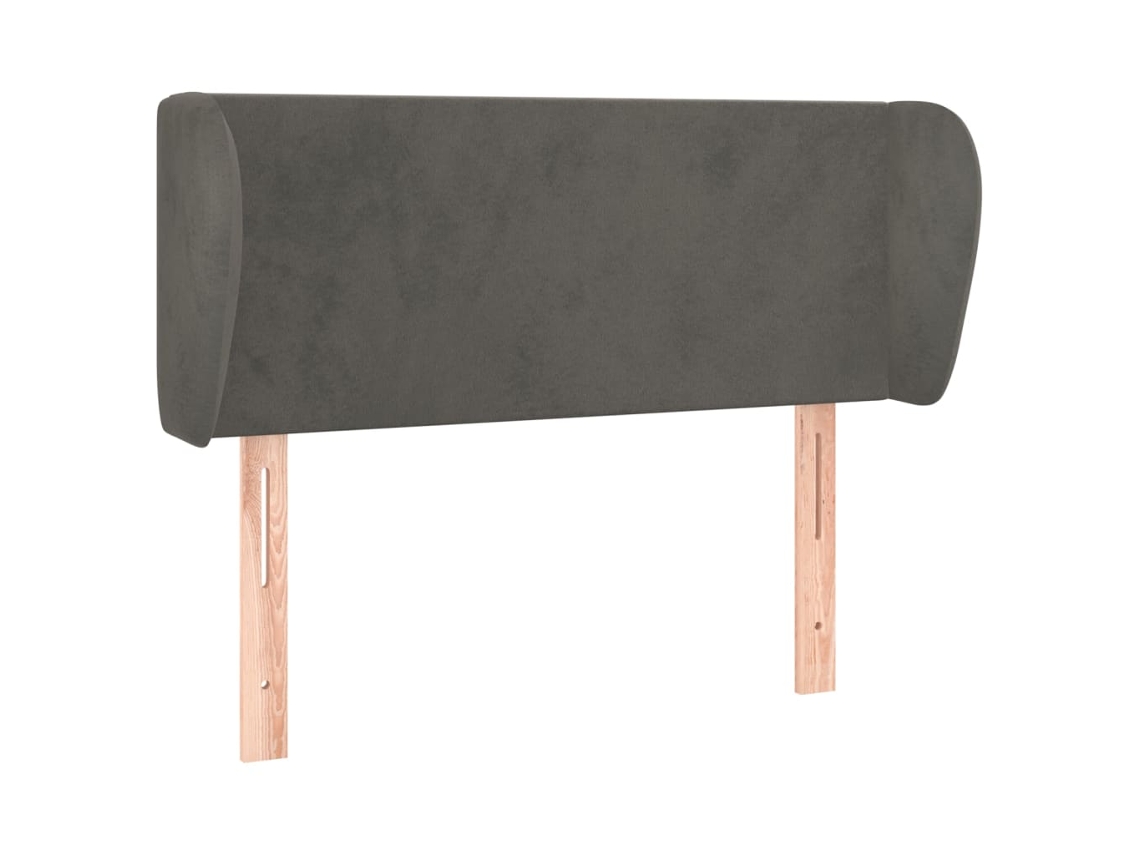 Cabeceira de Cama C/ Abas Veludo Cinzento Escuro MAISON EXCLUSIVE (93x23x78 cm)
