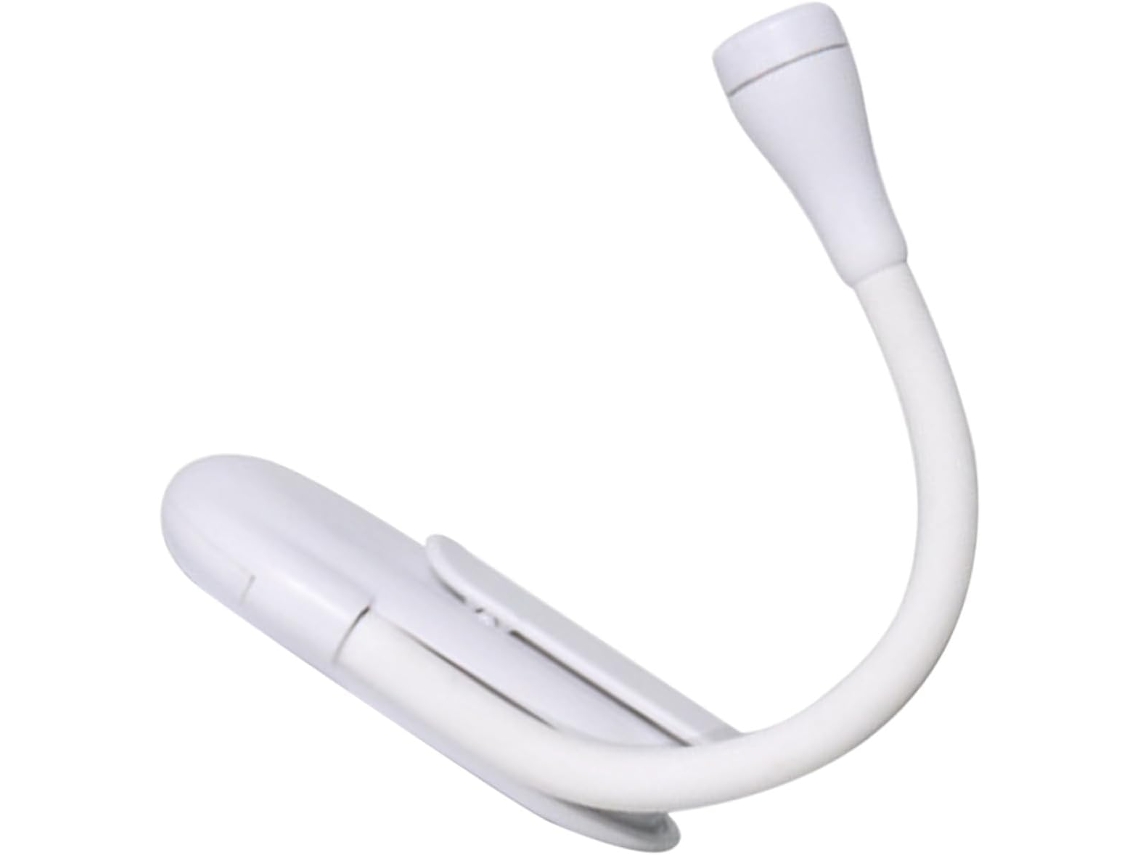 Luminária De Leitura Led Recarregável Via Usb, Com Clipe E Bateria De 400mah, Em Plástico Branco, Da Healifty, Ideal