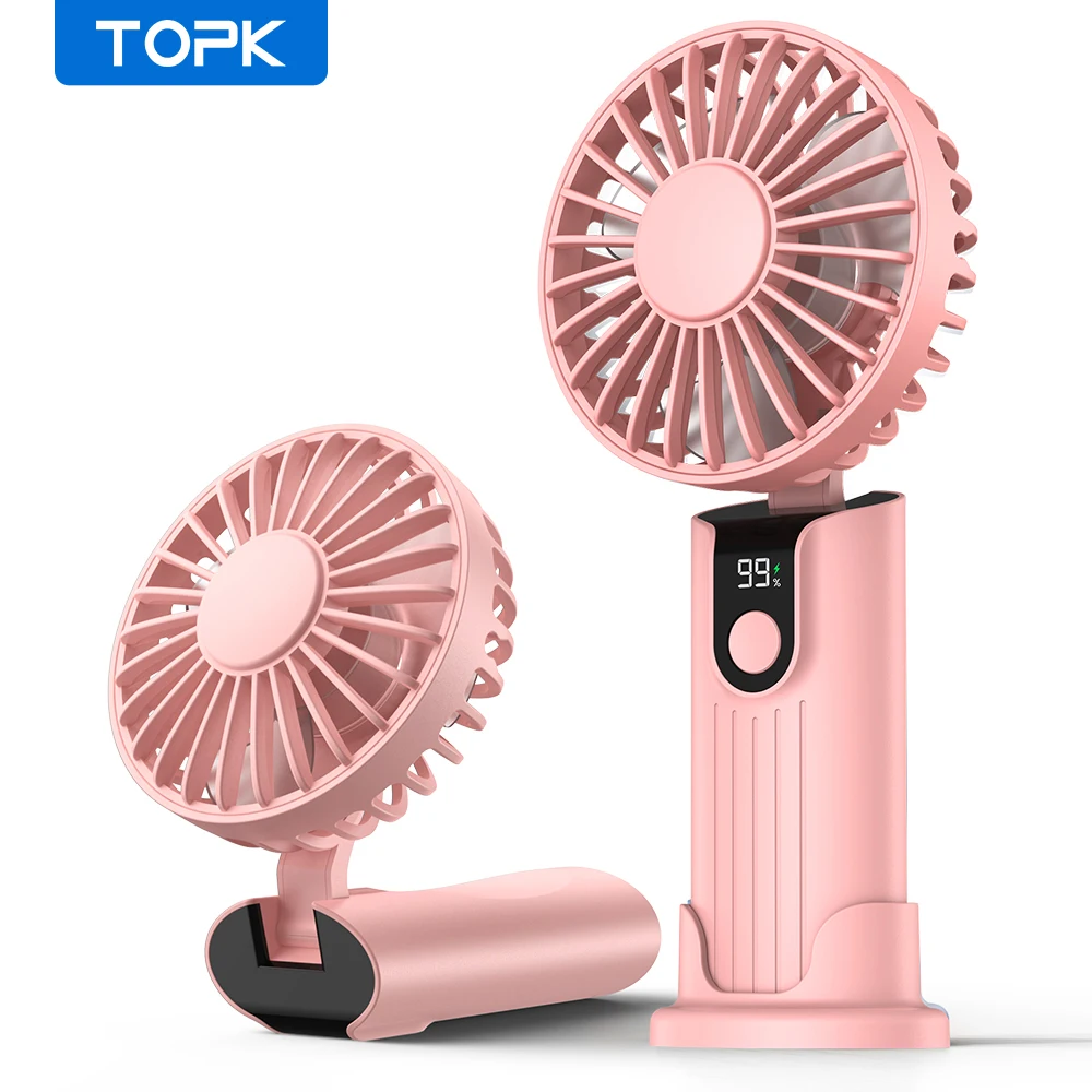 (rosa 5000mah) Mini Ventilador Portátil De 5000mah Com 3 Velocidades De Vento