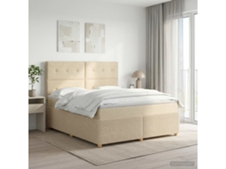 Vidaxl Cama Box Spring Com Colchão Creme 180 X 200 Cm Tecido