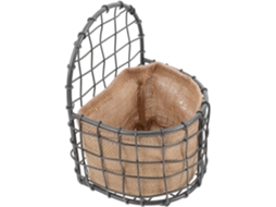 Cesto de Flores Suspenso com Design Que Economiza Espaço, Feito de Tecido de Linho e Ferro. Estilo Campestre Natural CHABERLU