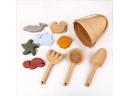 Yuysan Conjunto De Brinquedos De Praia Em Silicone, 10 Peças Amarelo