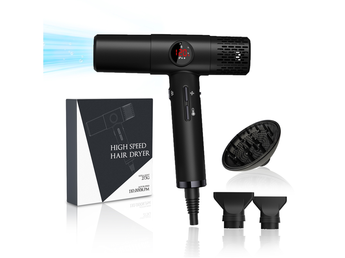 Secador De Cabelo De Alta Velocidade, Termostático, Leve T Tipo, Sem Escova, Preto, Norma Europeia 220v Sfushos