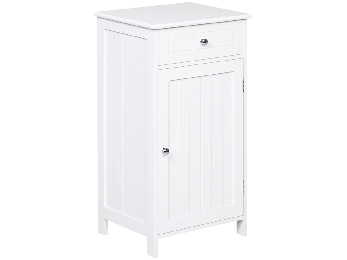 Armário Casa Banho 1 Gaveta 1 Porta Prateleira Ajustável 43x34x77cm Branco
