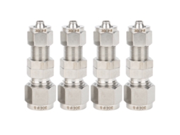 4pcs Conector Bulkhead Reto 2-touch Aço Inox 304 Ferrulha Compressão Ф8x5