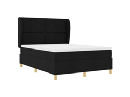 Colchão De Cama Com Molas Pocket E Capa Com Zíper Vidaxl Preto Tecido (140x200 Cm)