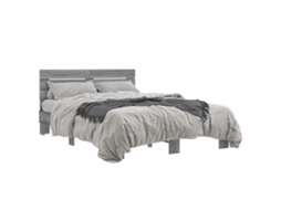 Cama Madeirametal VIDAXL Cinzento (120x200cm)