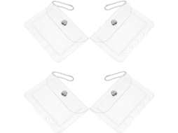 Sacos transparentes Alipis para pastas com 5 argolas, mini envelopes destacáveis, sacos para dinheiro e fotos.
