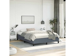 Vidaxl Estrutura De Cama Sem Colchão, Cinza Escuro, 137x190 Cm, Veludo