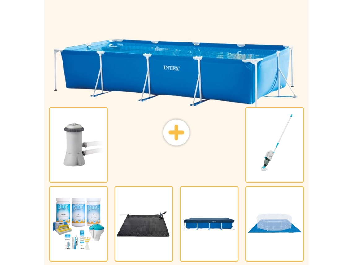 Intex Piscina Com Estrutura Retangular - 450x220x84 Cm - 7-peças S20063